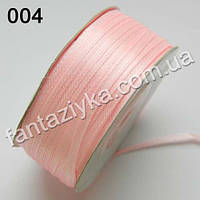 Лента атласная 0,3 см для вышивки, светло-розовая 004