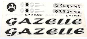 Наклейка Gazelle на раму велосипеда, чорний (NAK049)