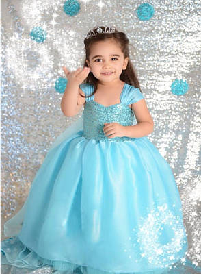 Сукня для дівчинки.Новорічний костюм.Новорічне плаття. Блакитний