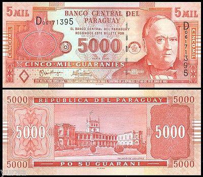 Парагвай / Paraguay 5000 Guaranies 2005 P 223 UNC