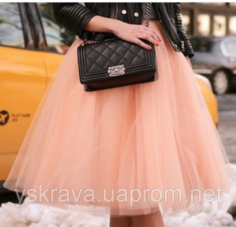 Пышная женская юбка из фатина цвет персик (ID#670570208), цена: 455 ...