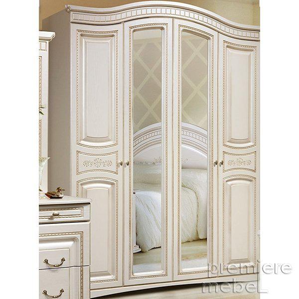 Шафа (шафа) з ДСП/МДФ в спальню/вітальню/дитячу розпашна 4-х дверна для одягу з МДФ Венера ясний Слонимебель, фото 1