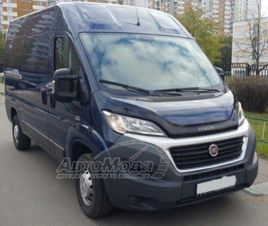 Дефлектор капоту, мухобойка Fiat Ducato з 2014- /з заходом на фари VIP, фото 1