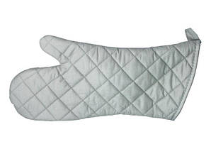 Рукавичка пекарська 38 см 200 °C бавовняна з антипригарним силіконовим зовнішнім покриттям срібляста Winco