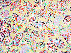 Відріз тканини східні візерунки на жовтому 50 х 49 см.