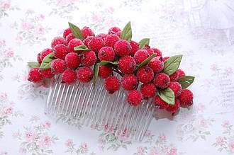 Гребінь шпилька / гребінці для волосся з калиною 14 об