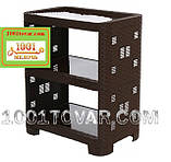 Взуттєва пластикова полку Ротанг, світло-сіра, 3 яруси, фото 4