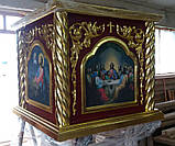 Вбрання на престол вишня з позолотою 125х125см, фото 3