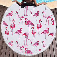 Коврик для пляжа Фламинго полоска,150 см