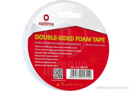 Лента клейкая двусторонняя "FOAM Solvent", на пенной основе Optima