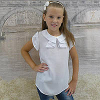 Блузка для дівчинки "Жабо"(біла), розміри 30 - 40