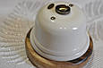 Ретро кнопка звонка  порцелянова Artlight  біла, фурнітура бронза, хром., фото 3