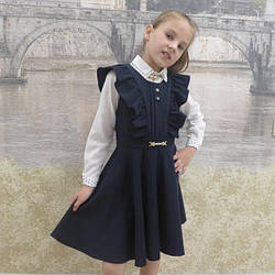 Шкільний сарафан для дівчинки "Гричко" синій, розміри 32 — 42 на зріст 128 — 156