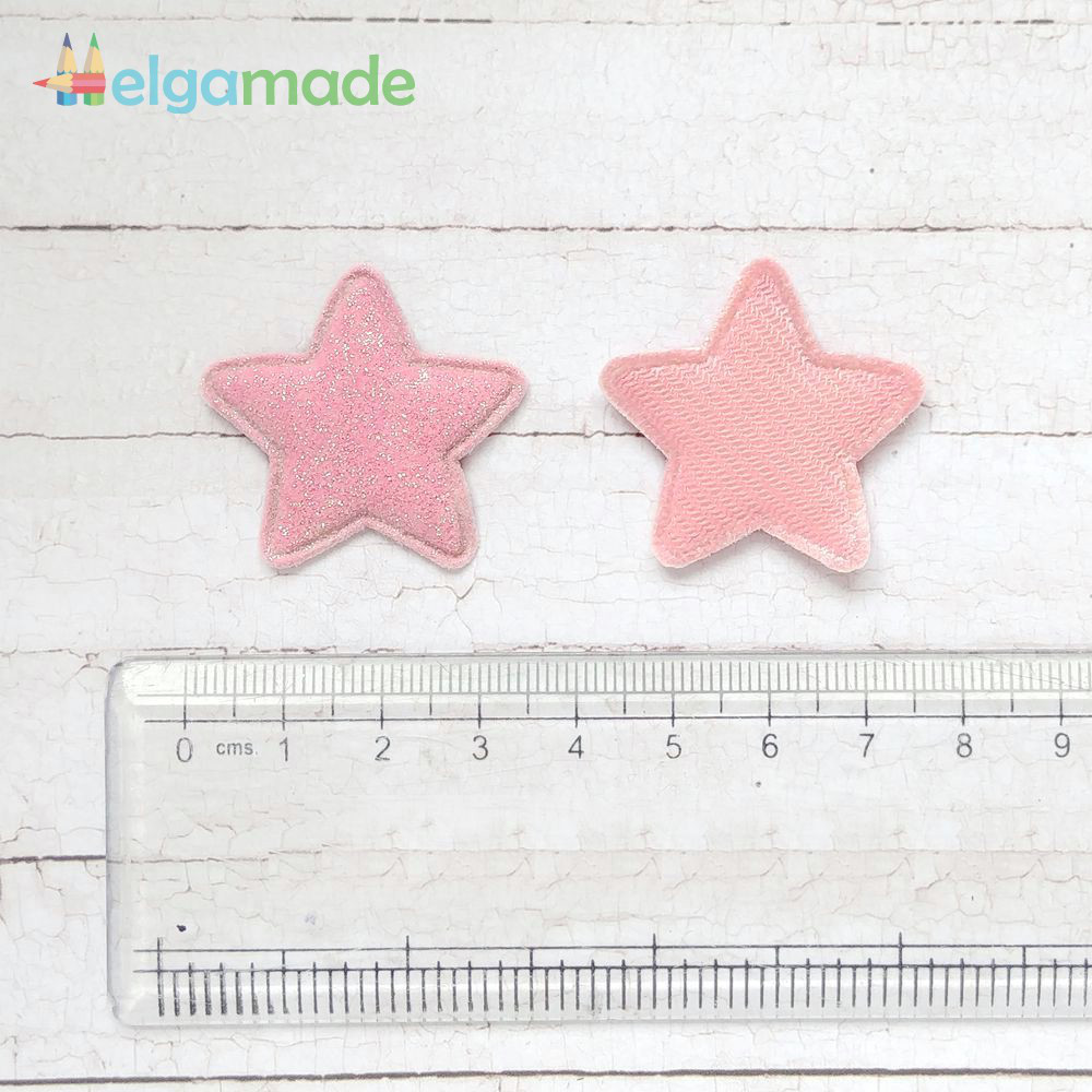 Патч с блестками ЗВЕЗДА РОЗОВАЯ, 3.4 см, 1 шт, фото 1