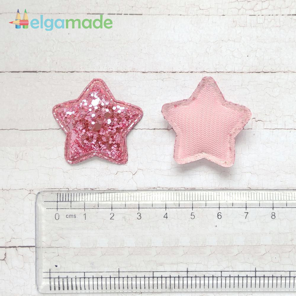 Патч з крупними блискітками ЗІРКА РОЖЕВА, 3.4 см, 1 шт, фото 1