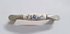 Ручка скоба керамічна з блакитним візерунком GU-M5101 античне срібло 96 мм., фото 4