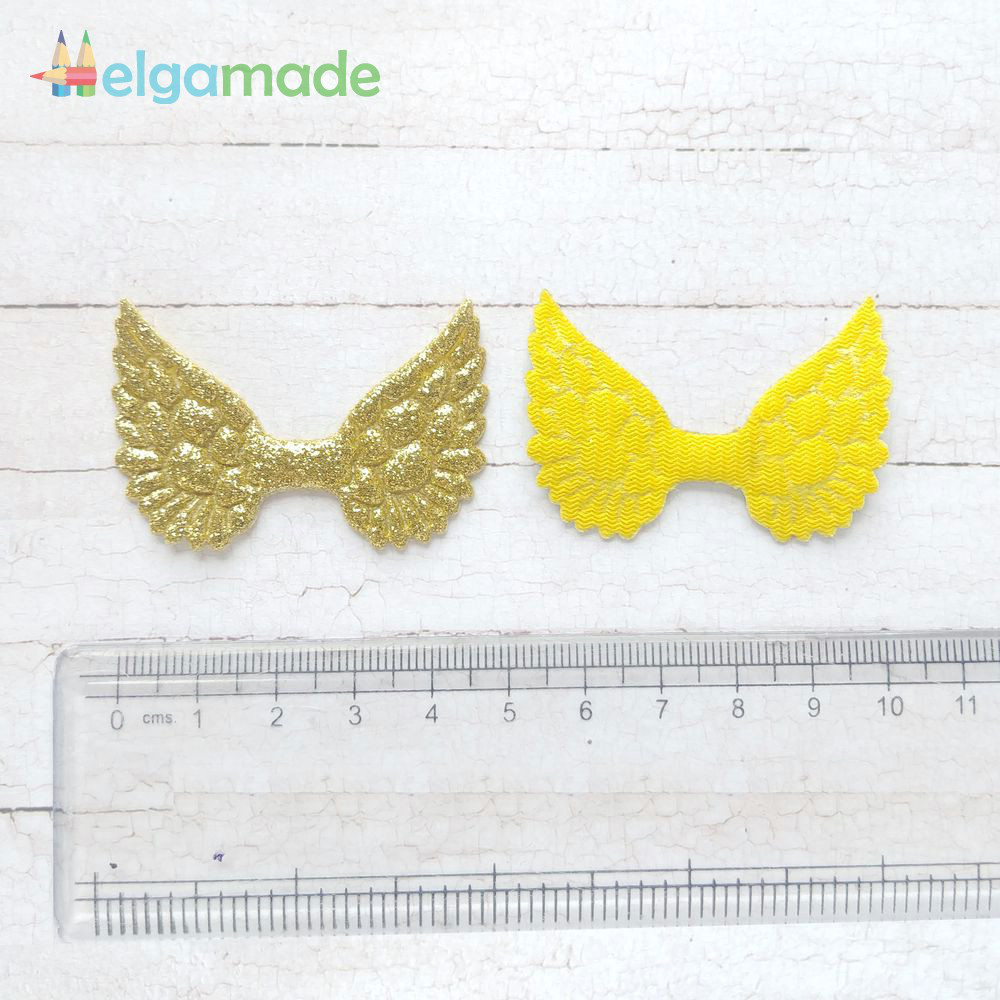 Аплікація блискуча КРИЛА ЗОЛОТІ, 5х3.2 см, 1 шт, фото 1
