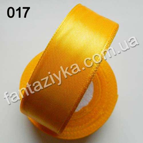 Стрічка атласна для канзаші 2,5 см, апельсинова 017