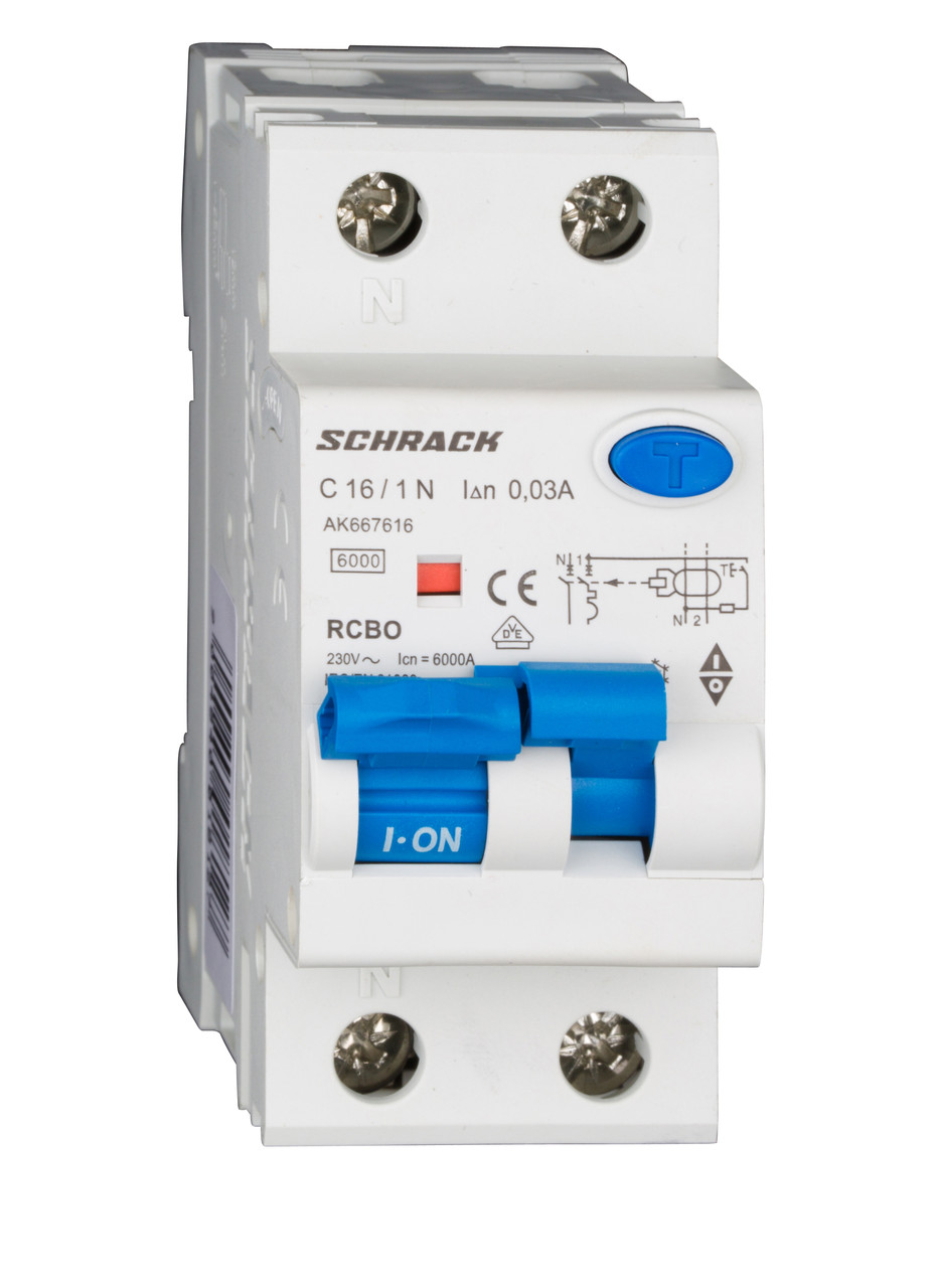 АВДТ 6кА 1P+N, 16A/30мА х-ка C Тип A Schrack, фото 1