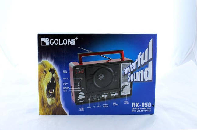  Портативна радіоколонка USB/SD/MP3/FM Радіоприймач Golon RX 950, фото 1