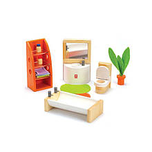 Дерев'яна іграшка Hape Набір меблів Trendy Bathroom (897569)