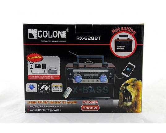 Радіоприймач всехвильовий Golon RX-628BT ПДК/USB/SD/Bluetooth, фото 3