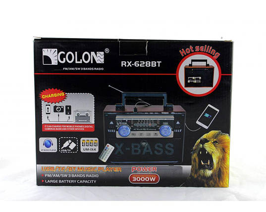 Радіоприймач Golon RX 638 BT портативна колонка bluetooth/USD/MP3/FM , фото 2