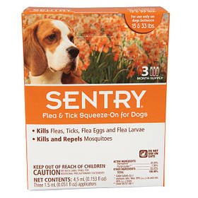 Sentry СУНТРИ Краплі від бліх та кліщів для собак вагою до 7-15 кг