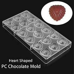 Полікарбонатна форма для шоколадних цукерок Сердечка ажурні