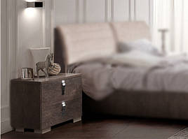 Тумбочка приліжкова з ДСП/МДФ в спальню з висувними шухлядамиз МДФ Вірджінія Слониммебель