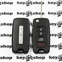 Оригинальный выкидной ключ для Chrysler (Крайслер) 3 + 1 кнопки (panic), лезвие Y160, чип ID46, PCF 7941, 433
