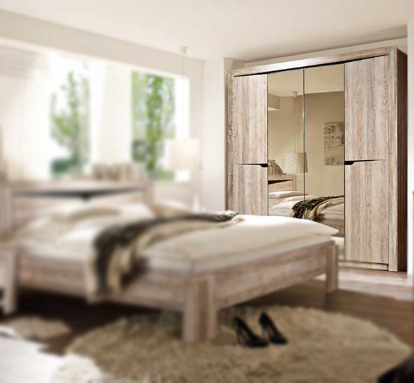 Шафа (шафа) з ДСП/МДФ в спальню/вітальню/дитячу розпашна для одягу 4-х дверна Гарда дуб каньйон Слониммебель, фото 1