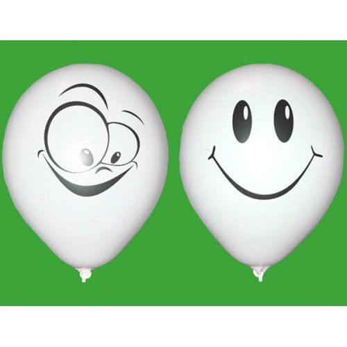 Повітряні кулі "Смайли Білі" 12" (30 см) пастель В упак: 100 шт ТМ "Gemar"