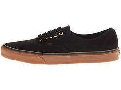 Кеди текстильні Vans Gum Authentic Black "Чорні з коричневою підошвою" р. 7.5-9,5;10,5-11(40-44)