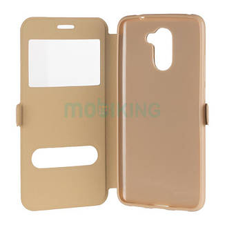Чохол-книжка з віконцем для Huawei Y3 2017 (CRO-U00) Gold, фото 2