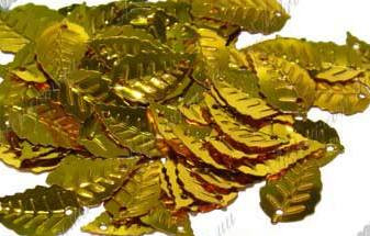 Паєтки березовий листочок золотий 2,5 см (100грам)