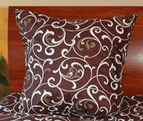 Наволочка бязь 50х50, принт: Вензель шоколадний