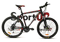 Горный велосипед CYCLONE ALX 26" алюминиевый с дисковыми гидравлическими тормозами (Черно-красный)