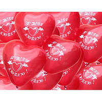 Воздушные шары сердце "Я Тебя Люблю" 11"(28см) Кристалл Красное 42 В упак: 100шт ТМ "Gemar"(Италия)
