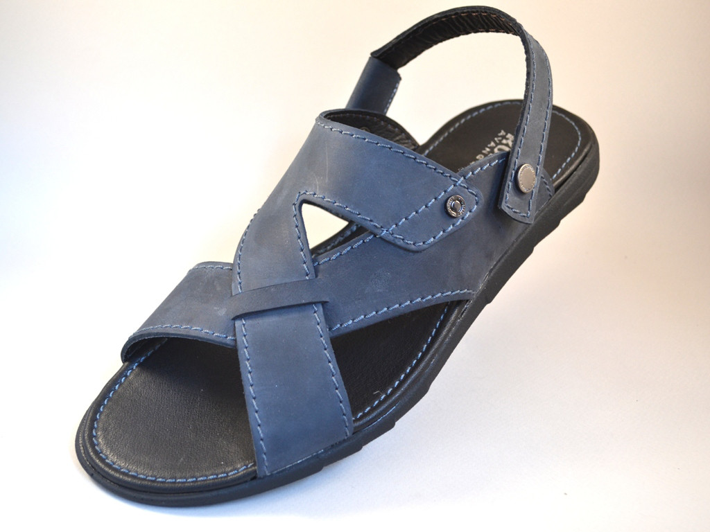 Сандалі босоніжки шкіряні сині чоловіче взуття великих розмірів Rosso Avangard BS Sandals Bertal Blu, фото 1