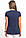Синяя женская футболка De Facto / Де Факто с рисунком-орнамент на груди, фото 2