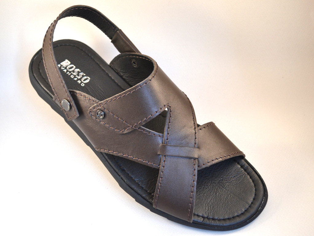 Сандалії босоніжки трансформери чоловічі шкіряні коричневі Rosso Avangard Sandals Bertal Brown