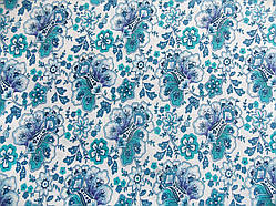 Відріз тканини в сині квіти 50 х 48 см.