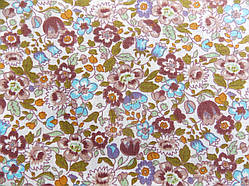 Відріз тканини коричневі квіти 50 х 50 см.