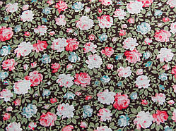 Відріз тканини троянди на коричневому 50 х 48 см.