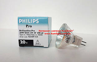 Лампа галогенна PHILIPS Brilliant 20W 12V 35 mm 30D MR11 GU4 (Польща)