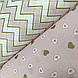 Бавовняна тканина (ТУРЦІЯ шир. 2,4 м) зигзаг рожево-білий із золотим глітером (R-FR-0129), фото 6