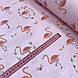 Бавовняна тканина (ТУРЕЧЧИНА шир. 2,4 м) фламінго на рожевому №32-05, фото 3