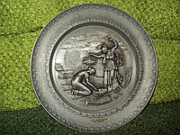Сувенирная из олова старинная тарелка Германия 1986г. декор раритет подарок эксклюзив