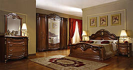Спальня комплект з ДСП/МДФ Джаміля 160  з 4-х дверною шафою горіх Слониммебель